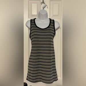 Authentic Pacific Surf Gray & Black Striped Tank Top | Size Large